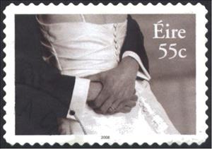 Stamp, Bride and Groom Embracing, Ireland,  , Weddings