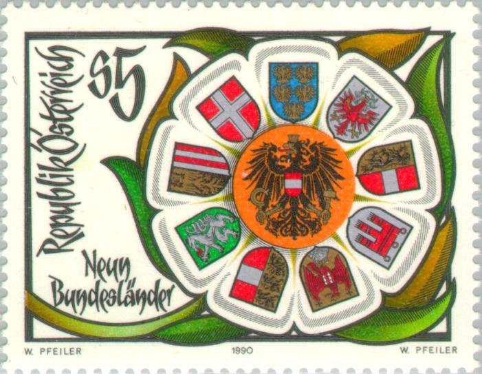Coat of arms of the nine Austrian provinces