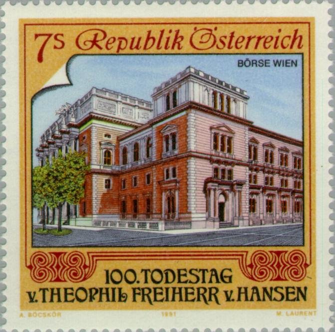 "Vienna exchange" by architect Th. Frh. v. Hansen