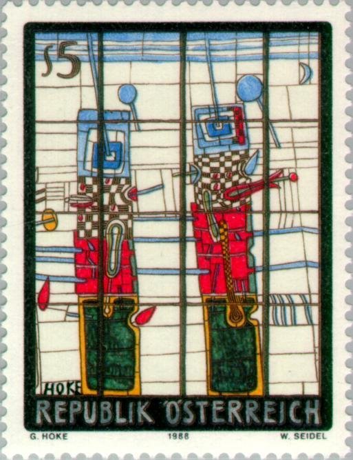 "Guards" painting by Giselbert Hoke (b. 1927)