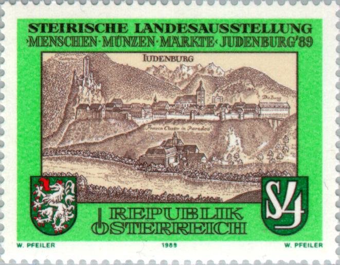 Townscape of Judenburg, engraving by Georg M. Vischer