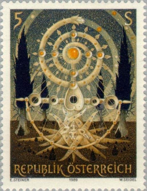 "Tree of Life" painting by Ernst Steiner (b.1935)