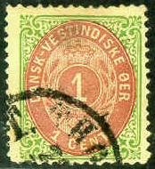 Stamp, Numeral of Value, Danish West Indies,  