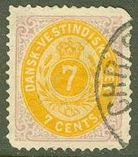 Stamp, Numeral of value, Danish West Indies,  
