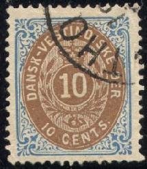 Stamp, Numeral of value, Danish West Indies,  