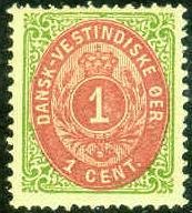 Stamp, Numeral of Value, Danish West Indies,  