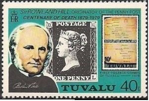 Stamp, Hill, Tuvalu No. 17, Penny Black, Tuvalu,  