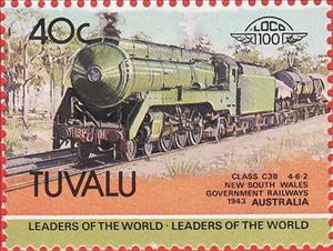 Stamp, Class C38 4-6-2 (1943), Tuvalu,  , Railways