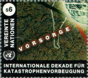 Stamp, International Decade for the Reduction of Natural Disasters, UNO Vienna,  , Cartography, Maps, Disasters