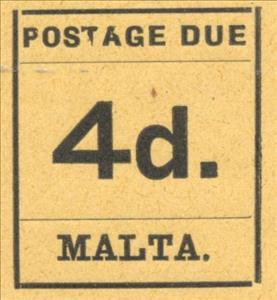 Stamp, First postage due set 1925, Malta,  