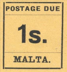 Stamp, First postage due set 1925, Malta,  