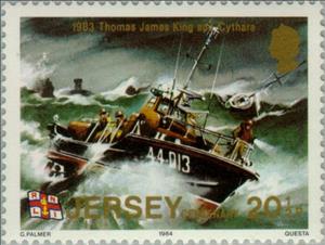 Stamp, Lifeboats, Jersey,  , Ships, Lifeboats, Disasters, Sailing Ships, Anniversaries and Jubilees