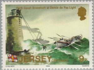 Stamp, Lifeboats, Jersey,  , Ships, Lighthouses, Flags, Rowing Boats, Lifeboats, Disasters, Anniversaries and Jubilees