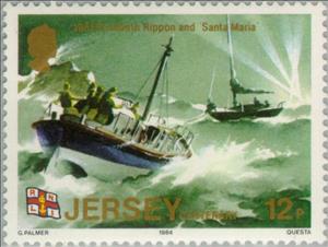 Stamp, Lifeboats, Jersey,  , Ships, Lifeboats, Disasters, Sailing Ships, Anniversaries and Jubilees