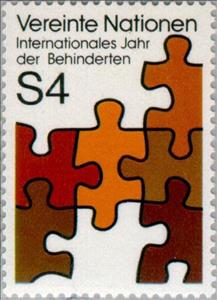 Stamp, Int. Year of the disabled people, UNO Vienna,  , Special Occasions, U.N.O., International Years