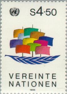 Stamp, Symbols U.N.O., UNO Vienna,  , Ships, Sailing Ships