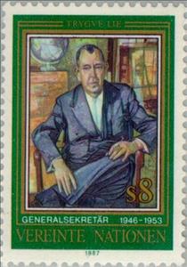 Stamp, T. Lie, UNO Vienna,  , Famous People, Anniversaries and Jubilees