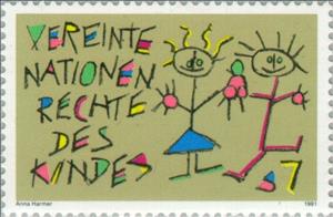 Stamp, Rights of the Child, UNO Vienna,  , Drawings