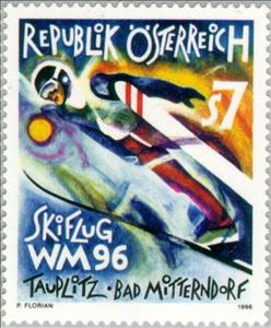 Stamp, WC Ski-flying, Austria,  , Sport, Winter Sports, Ski-jump