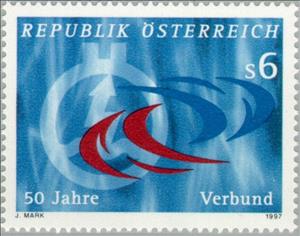 Stamp, Verbund, 50th anniversary, Austria,  