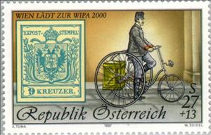 Stamp, Stamp Exhibition WIPA 2000, Austria,  , Vehicles, Stamps, Philatelic Exhibitions, Expositions, Philately, Cycles, Coats of Arms