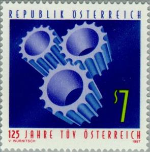 Stamp, Technical Control Board, 125th anniversary, Austria,  , Technology