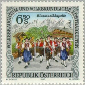 Stamp, Music for brass instruments, Tyrol, Austria,  , Music, Folklore, Musicians