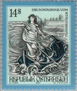 Stamp, The mermaid of Strudengau, Austria,  , Legends