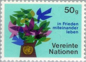 Stamp, Live in peace, UNO Vienna,  