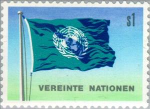 Stamp, Flags, symbols and buildings, UNO Vienna,  , Flags