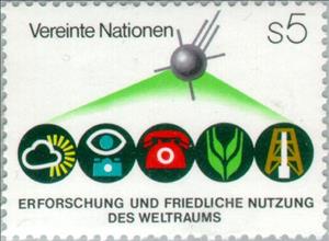 Stamp, Conference UNISPACE '82, UNO Vienna,  , Special Occasions, Space Traveling, Satellites