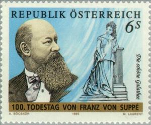 Stamp, Franz von Suppé, centenary of his death, Austria,  , Music, Composers, Musicians, Musical Comedies