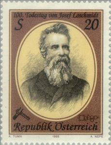 Stamp, Josef Loschmidt, centenary of his death, Austria,  , Chemists