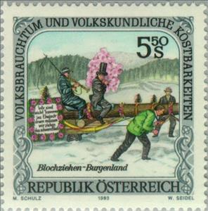 Stamp, Blochziehen, Burgenland, Austria,  , Folklore