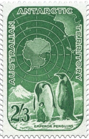 Map of Antarctica and Emperor Penguins
