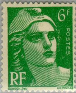 Stamp, Marianne type Gandon, France,  