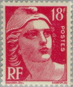 Stamp, Marianne type Gandon, France,  