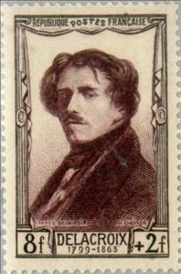 Stamp, Eugene Delacroix (1799-1863), France,  , Painters, Artists
