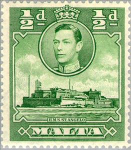 Stamp, H.M.S. St. Angelo, Malta,  , Heads of State, Kings, Fortresses / Strongholds