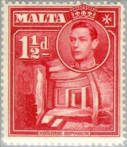 Stamp, Neolithic Hypogeum, Malta,  , Heads of State, Kings