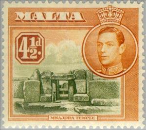 Stamp, Mnajdra Temple, Malta,  , Heads of State, Prehistory, Kings, Temples