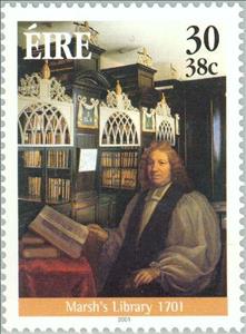 Stamp, Marsh's Library 1701, Ireland,  , Books, Libraries, Clergy
