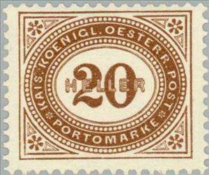Stamp, Digit in oval frame, Austria,  , Numbers