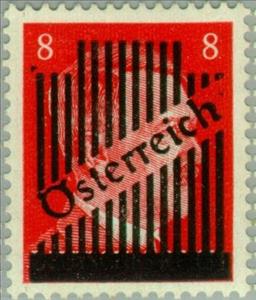 Stamp, Overprint German stamp Hitler, Austria,  , Heads of State