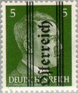 Stamp, Overprint German stamp Hitler, Austria,  , Heads of State