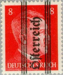 Stamp, Overprint German stamp Hitler, Austria,  , Heads of State