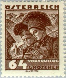 Stamp, Mother & daughter from the Montafon, Vorarlberg, Austria,  , Folklore, Suits and Costumes