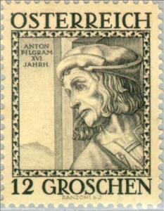Stamp, Anton Pilgram (c. 1450-1515) architect, Austria,  , Architects