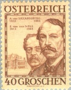 Stamp, A. Siccard von Siccardsburg & E. van der Nüll, architects, Austria,  , Architects