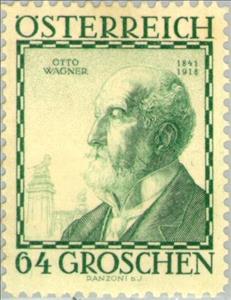 Stamp, Otto Wagner (1841-1918) architect, Austria,  , Architects